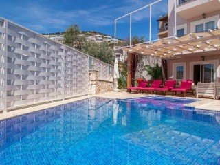 4+1 Villa with Super sheltered pool in central Kalkan, Turkish Riviera