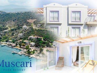 Mugla Bodrum famous Muscari Park Resort 108 terrace apartments and garden
